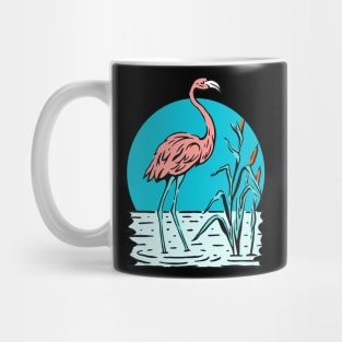 Pink Flamingo Nature Illustration Gift Mug